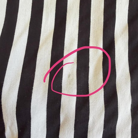 Jane and delancey Black white Stripe 3/4 cuffed sleeve blouse large referee blou - Picture 4 of 9